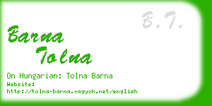 barna tolna business card